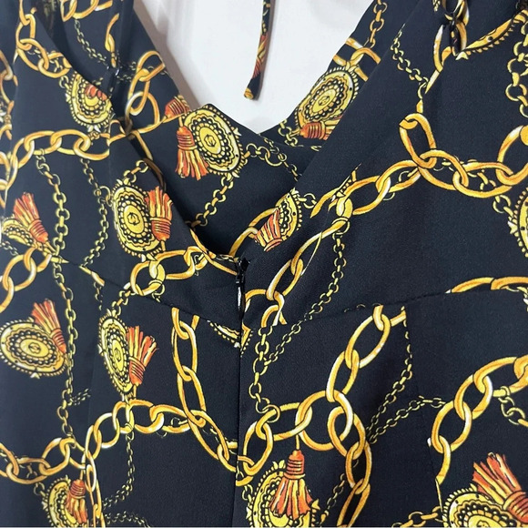 ASTR THE LABEL Black Chain Reaction Strappy Faux Wrap Mini Dress - Picture 9 of 10